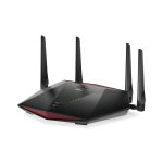 Router inalámbrico negro NETGEAR Nighthawk XR1000 WiFi 6 para gaming con doble banda 2,4 GHz y 5 GHz. SKU: XR1000-100EUS