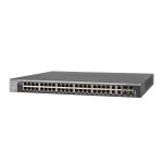 Imagen del switch NETGEAR XS748T-100NES gestionado L2+/L3 con 48 puertos 10G Ethernet, color negro. SKU: XS748T-100NES