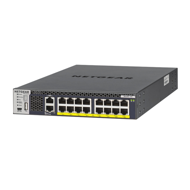 NETGEAR Switch Gestionado L3 10G Ethernet con PoE NETGEAR M4300-16X gestionado nivel 3 con 10G Ethernet y PoE, modelo 1U, SKU: XSM4316PA-100NES