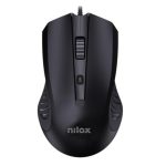 Nilox MOUSB1013 ratón de oficina con conexión USB tipo A, sensor óptico de 2400 DPI y diseño ergonómico.