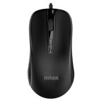 Vista del Nilox MOUSB1014, un ratón óptico USB tipo A, ideal para oficina con resolución de 2400 DPI.