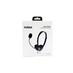 Nilox NXAU0000002 auricular tipo diadema para oficina y centro de llamadas, alámbrico con conexión USB tipo A en color negro