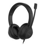 Auriculares alámbricos Nilox modelo NXAUSB02, color negro, conexión USB tipo A, ideales para llamadas y música