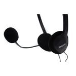 Nilox auriculares con doble jack y micrófono para PC, modelo NXCM0000004, ideales para alta calidad de audio y comunicación.