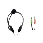 Nilox auriculares con doble jack y micrófono para PC, modelo NXCM0000004, ideales para alta calidad de audio y comunicación.