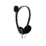 Nilox auriculares con doble jack y micrófono para PC, modelo NXCM0000004, ideales para alta calidad de audio y comunicación.