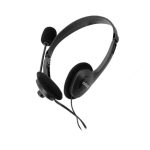 Nilox auriculares con doble jack y micrófono para PC, modelo NXCM0000004, ideales para alta calidad de audio y comunicación.