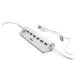 Nilox HUB de sobremesa de aluminio con 7 puertos USB 2.0 NXHU7ALU2, ideal para aumentar conectividad.