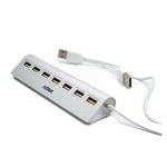 Nilox HUB de sobremesa de aluminio con 7 puertos USB 2.0 NXHU7ALU2, ideal para aumentar conectividad.