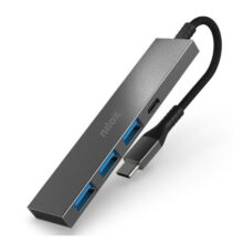 Nilox Hub USB-C con múltiples puertos modelo NXHUBUSBC02, ideal para conectar varios dispositivos simultáneamente.