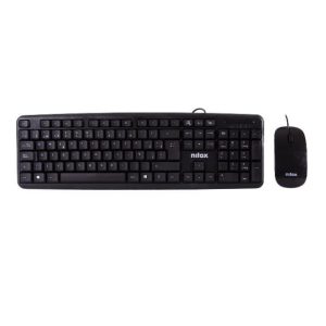 Nilox Combo USB - teclado y ratón flat de diseño elegante y cómodo, modelo SKU NXKME000004
