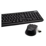 Combo de ratón y teclado wireless marca Nilox, modelo NXKMWE0001, con diseño ergonómico y conexión inalámbrica.
