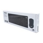 Combo de ratón y teclado wireless marca Nilox, modelo NXKMWE0001, con diseño ergonómico y conexión inalámbrica.
