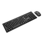 Teclado y ratón inalámbricos Nilox NXKMWE011, ideales para oficina, con diseño ergonómico, en idioma español, color negro.