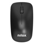 Teclado y ratón inalámbricos Nilox NXKMWE011, ideales para oficina, con diseño ergonómico, en idioma español, color negro.