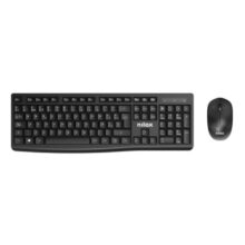 Conjunto de teclado y ratón Nilox NXKMWE012, teclado español inalámbrico RF color negro, ideal para oficina