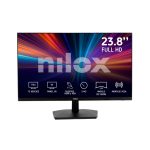 Monitor Nilox de 23.8 pulgadas LED FHD con 75Hz, 16:9, tiempo de respuesta de 5ms, conexiones HDMI y VGA, SKU NXM24FHD11