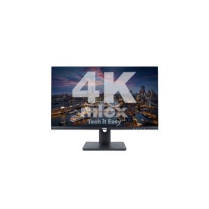 Monitor Nilox de 27 pulgadas, pantalla IPS 4K, 350 nits, con 2 puertos HDMI, DisplayPort, USB, tiempo de respuesta de 5ms y resolución 3840 x 2160 pixeles, SKU NXM274KD11