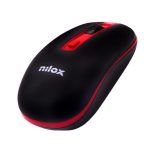Imagen del ratón inalámbrico Nilox, modelo NXMOWI2002, con 1600 DPI, en colores negro y rojo