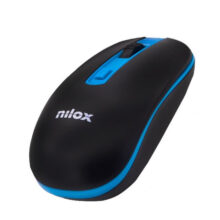 Ratón inalámbrico Nilox de 1600 DPI en color negro y azul, SKU NXMOWI2003