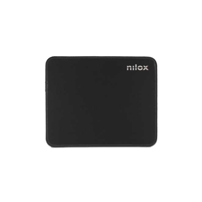 Nilox Alfombrilla para ratón negra con superficie antideslizante Vista superior de la Nilox Alfombrilla negra para ratón, modelo NXMP001, con superficie antideslizante y diseño ergonómico.