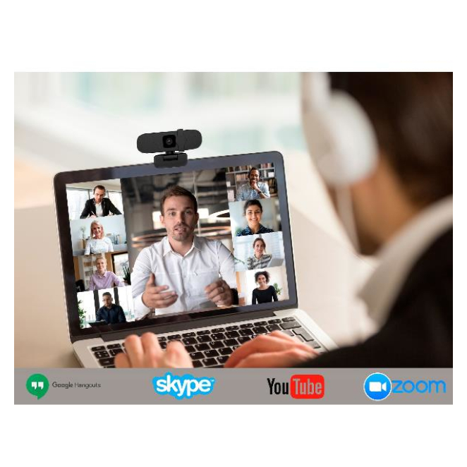 Nilox WEBCAM 1080P-2K, 30F ENFOQUE AUTOMÁTICO 3 Nilox WEBCAM 1080P-2K ideal para videollamadas en alta definición