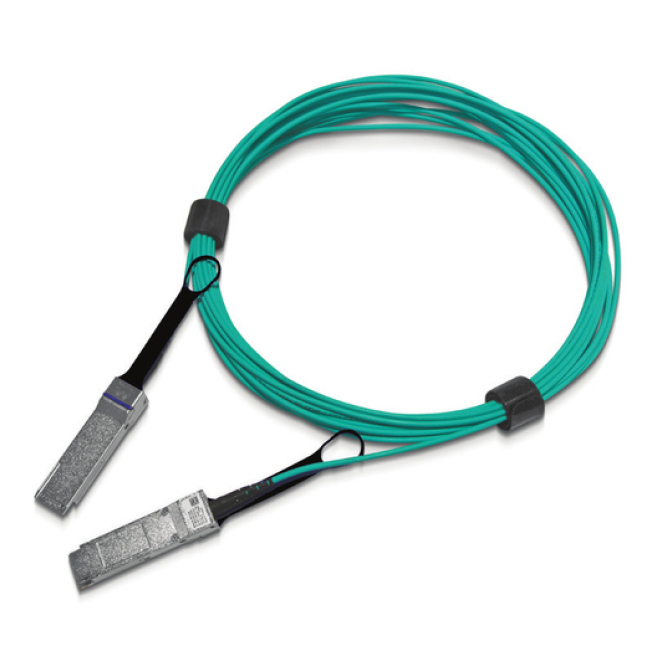 Nvidia Cable de Fibra Óptica InfiniBand 10m QSFP56 Cable de fibra óptica e InfiniBand de 10 metros Nvidia QSFP56 modelo 980-9I45J-00H010, color aguamarina