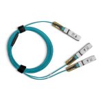 Cable de fibra óptica e InfiniBand Mellanox Technologies modelo MFA7A20-C005, 5 metros de largo, QSFP28 a 2x QSFP28, color azul