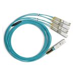 Cable de fibra óptica azul Mellanox Technologies MFA7A50-C015 de 15 metros con conectores QSFP28 a 4x SFP28