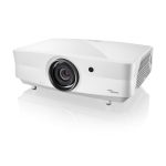 Optoma UHZ65LV videoproyector de alcance estándar con 5000 lúmenes ANSI, DMD 3D, resolución UHD 4K (3840x2160) en color blanco. SKU: E1P0A3LWE1Z1