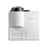 Optoma ML1050ST+ proyector de corto alcance en color negro y blanco, con 1000 lúmenes ANSI y resolución WXGA 1280x800, SKU E1P2A2F6E1Z1