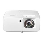 Imagen del Optoma ZW350ST Proyector de corto alcance con 3600 lúmenes ANSI, resolución WXGA 1280x800, tecnología DLP y capacidad 3D. SKU: E9PD7KK41EZ1.