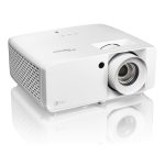 Imagen del proyector Optoma ZK450 con resolución UHD 4K (3840x2160), 4200 lúmenes ANSI, tecnología DLP y compatibilidad 3D. SKU E9PD7LD01EZ1