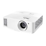 Proyector Optoma UHD35X de color blanco con resolución 4K UHD (3840x2160), tecnología DLP, 3600 lúmenes ANSI, capacidad 3D, SKU E9PV7GL06EZ1