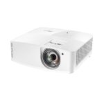 Proyector Optoma 4K400STx de corto alcance con 4000 lúmenes ANSI, resolución UHD 4K (3840x2160), tecnología DLP y compatible con 3D. SKU: E9PV7KJ01EZ2.