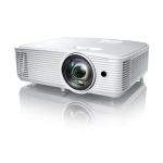 Optoma H117ST Proyector DLP de corto alcance con 3800 lúmenes ANSI, resolución WXGA (1280x800), soporte 3D, color blanco. SKU: E9PX7DR01EZ1