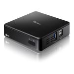 Imagen del Mini PC Optoma OCH100 en color negro, modelo ligero de 940 gramos, SKU H1AX00000270