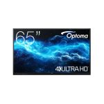 Imagen del Optoma 3652RK, un panel plano interactivo de 165.1 cm (65 pulgadas) con pantalla táctil, resolución 4K Ultra HD, Wifi, 400 cd/m² de brillo y sistema operativo Android 11. SKU: H1F0H03BW101.