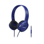 Auricular y casco Panasonic RP-HF100M-A con diadema, alámbrico, color azul. SKU: RP-HF100M-A