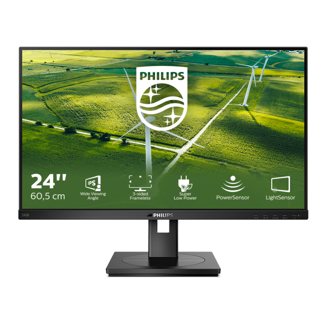 Philips 242b1g 00 Philips 242B1G/00 LED display de 60,5 cm (23.8 pulgadas) con resolución 1920 x 1080 Pixeles Full HD en color negro, ideal para trabajos de oficina y entretenimiento.