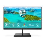 Monitor Philips E Line 245E1S/00 de 23.8 pulgadas con resolución 2K Ultra HD, SKU 245E1S/00, pantalla LED negra, ideal para trabajar y jugar.