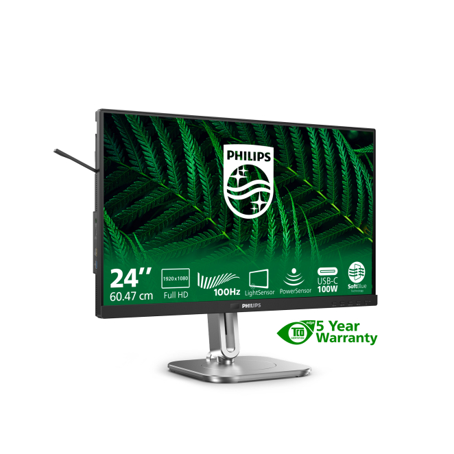 Philips 5000 series 24B2G5301/00 pantalla para PC 60,5 cm (23.8″) 1920 x 1080 Pixeles Full HD LCD Negro 2 Vista lateral del Monitor Philips 5000 series 24B2G5301/00