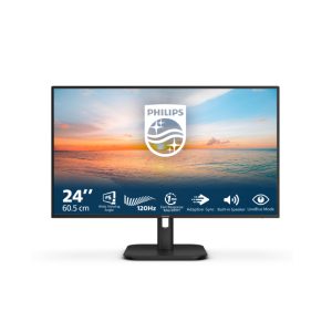 Monitor Philips 1000 series modelo 24E1N1200A/00, pantalla LED de 60.5 cm o 23.8 pulgadas, resolución 1920 x 1080 Pixeles, Full HD en color negro