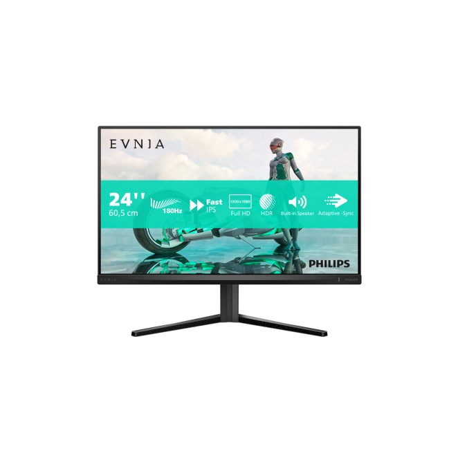 Philips Evnia monitor para PC Full HD de 23.8 pulgadas Monitor Philips Evnia con pantalla de 23.8 pulgadas, resolución 1920 x 1080, Full HD, LCD, color negro. SKU 24M2N3200S/00