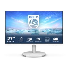 Monitor Philips V Line modelo 271V8AW/00, pantalla de 27 pulgadas con resolución 1920 x 1080 pixeles Full HD, LCD, color blanco.