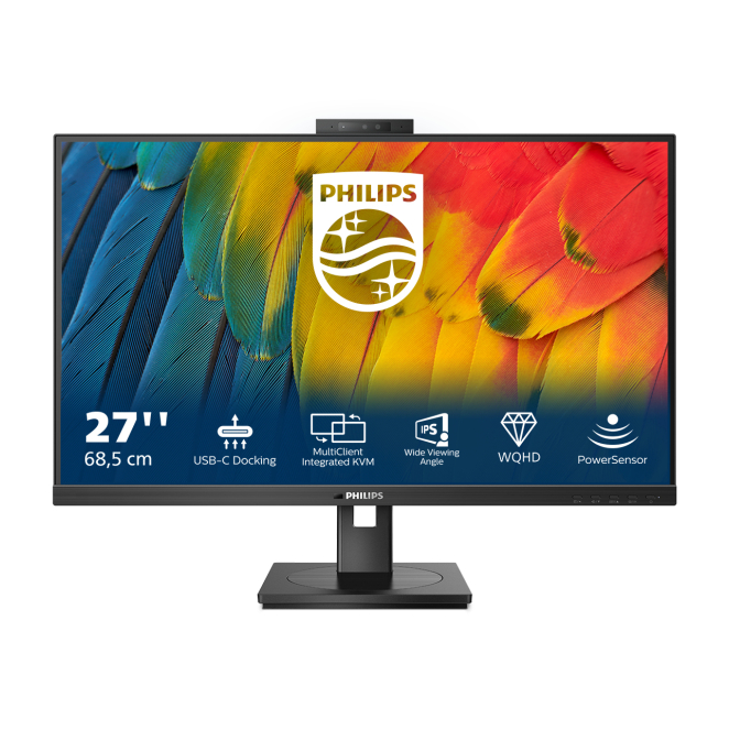 Philips 5000 series 27B1U5601H/00 LED display 68,6 cm (27″) 2560 x 1440 Pixeles Quad HD LCD Negro 2 Philips 5000 Series 27B1U5601H/00 monitor conectado a PC y laptop.