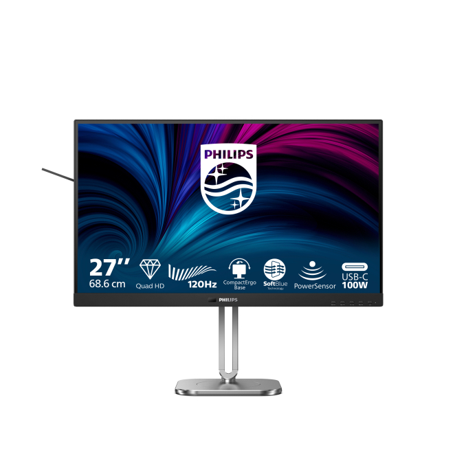 Philips monitor LCD Quad HD de 27 pulgadas en gris Pantalla para PC Philips modelo 27B2U4601/00 de 68,6 cm (27 pulgadas), resolución 2560 x 1440 Pixeles Quad HD, color gris
