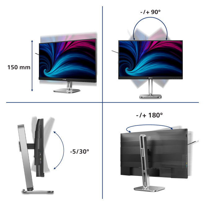 Philips 6000 series 27B2U6903/00 pantalla para PC 68,6 cm (27″) 3840 x 2160 Pixeles 4K Ultra HD LED Antracita 3 Philips 6000 series 27B2U6903/00 en entorno de oficina