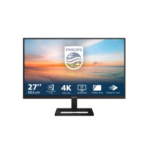 Monitor LED Philips 1000 series de 27 pulgadas con resolución 4K Ultra HD, modelo 27E1N1900AE/00, en color negro