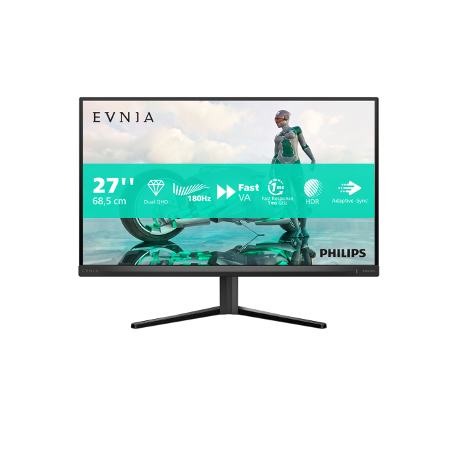 Philips Evnia 27M2N3500NL/00 LED display 68,6 cm (27″) 2560 x 1440 Pixeles Quad HD LCD Gris 1 Philips Evnia 27M2N3500NL/00 vista frontal